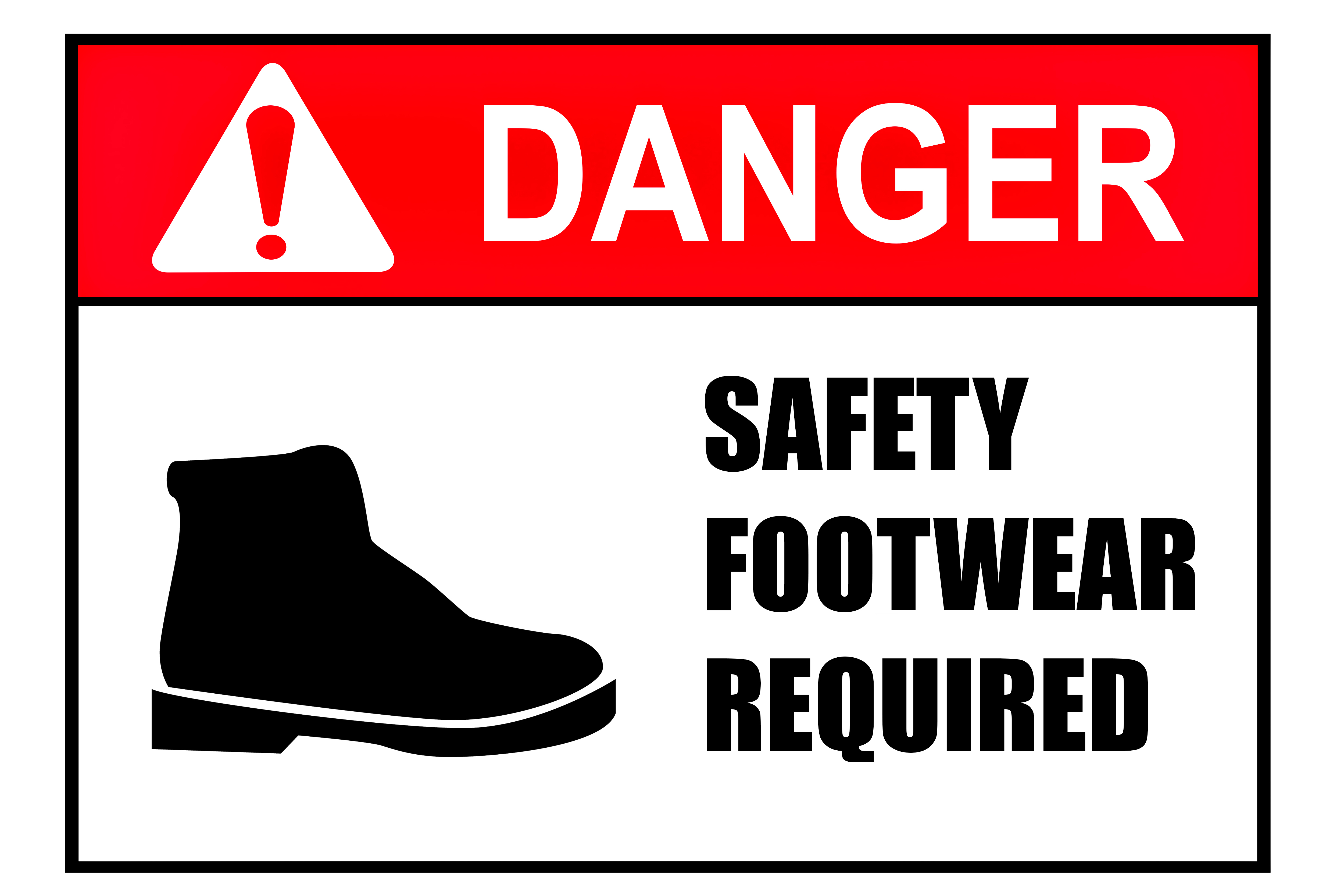 custom safety footwear signs